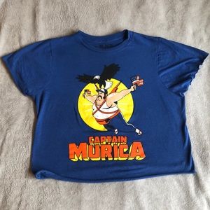 Cropped captain Murica tee